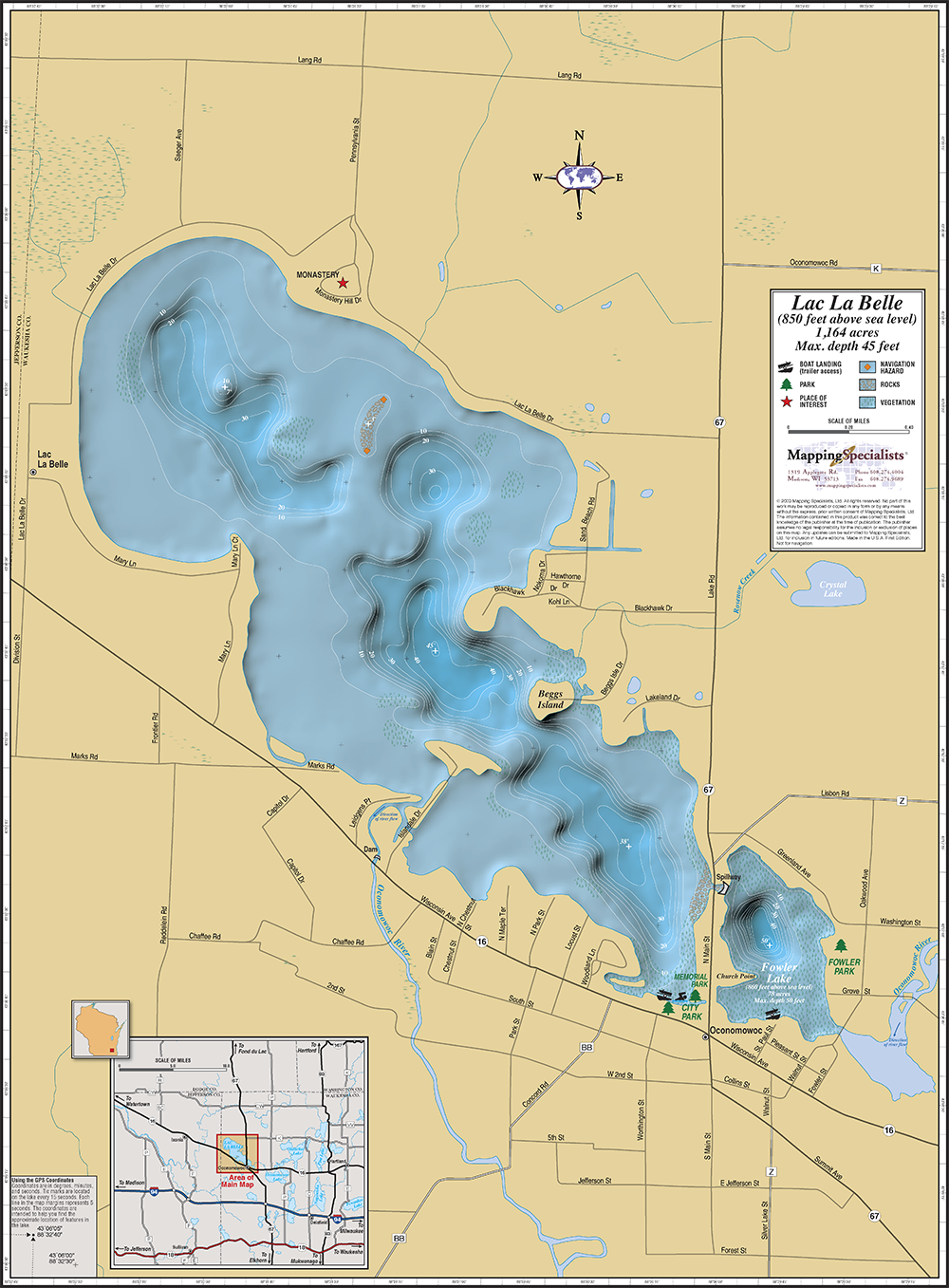 Lac La Belle And Fowler Lake Fold Map 3692