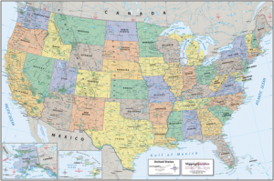 Classic Political USA Map Mapping Specialists Limited