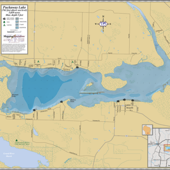 Puckaway Lake Enhanced Wall Map Mapping Specialists Limited