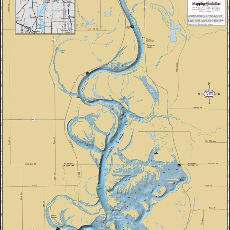 Lake Mohawksin Wall Map Mapping Specialists Limited