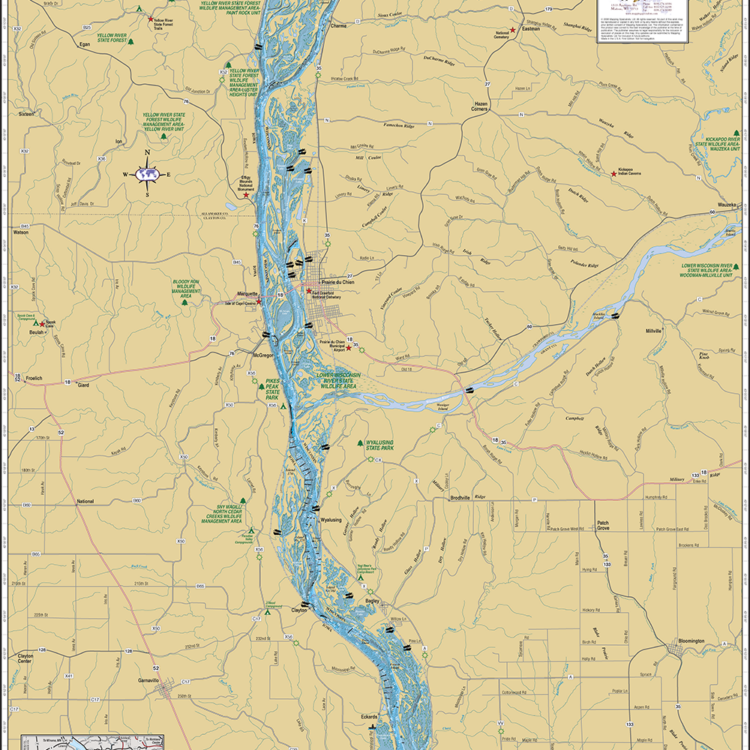 Mississippi River Pool Wall Map Mapping Specialists Limited